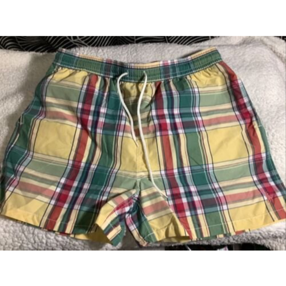SOLD* POLO RALPH LAUREN PLAID SWIM SHORTS TRUNKS | SWIMWEAR BEACH | Size X-L - Picture 1 of 10